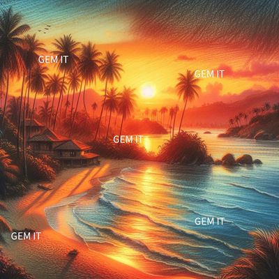 Tropical Beach - DELUXE Full Drill Kit, (Round drills) - 60 x 60cm