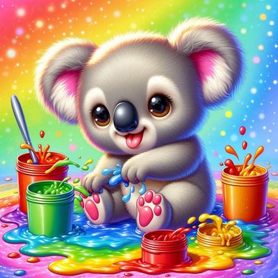 Koala with paint (Round AB drills) - 40 x 40cm - Currently in stock