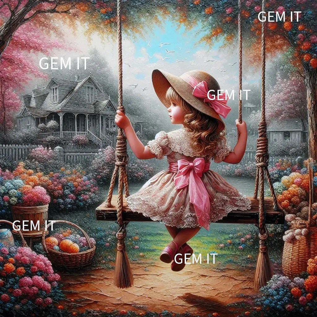 Little girl on swing Full Drill Diamond Painting - Specially ordered for you. Delivery is approximately 4 - 6 weeks.