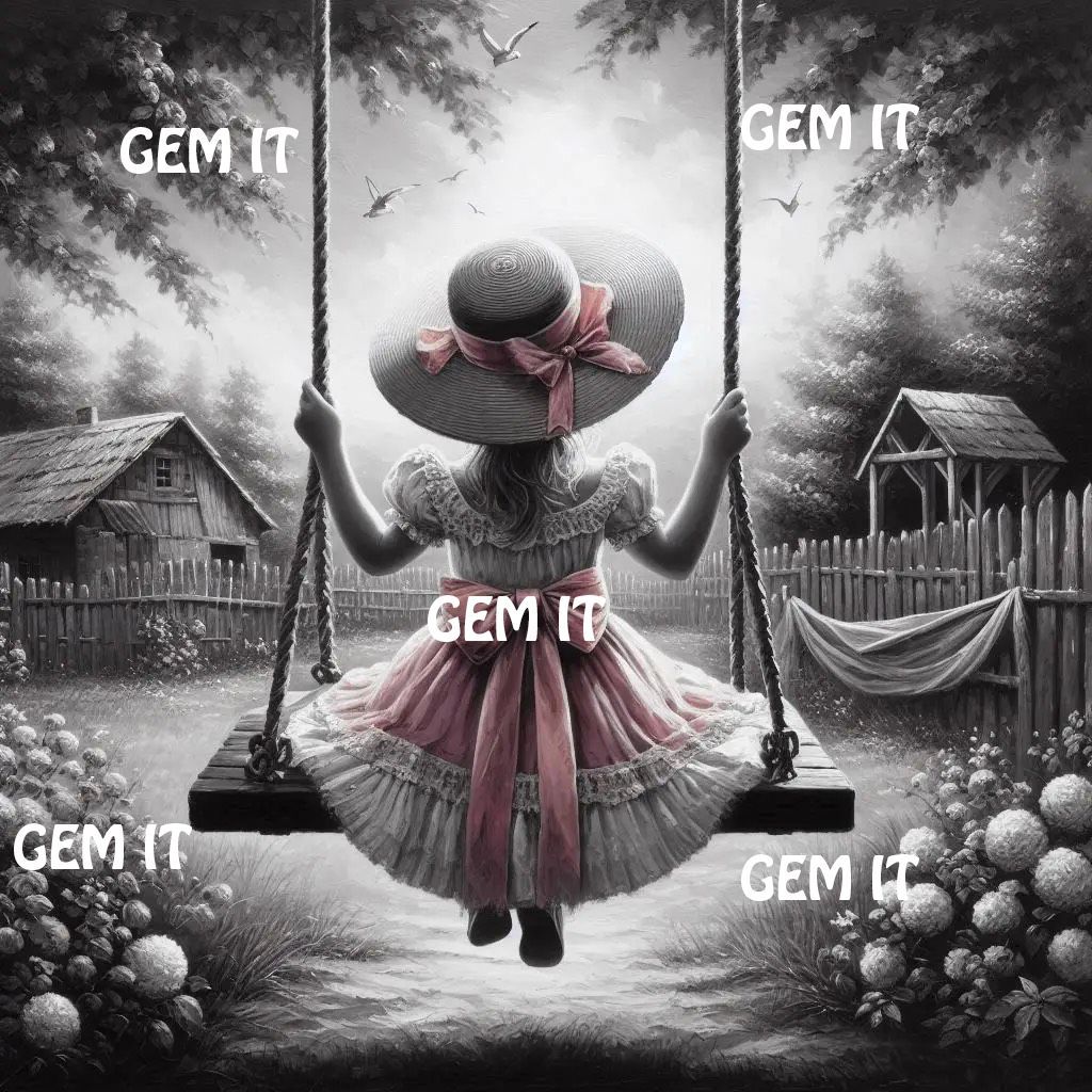 Little girl on swing  - Black &amp; White - Full Drill Diamond Painting - Specially ordered for you. Delivery is approximately 4 - 6 weeks.