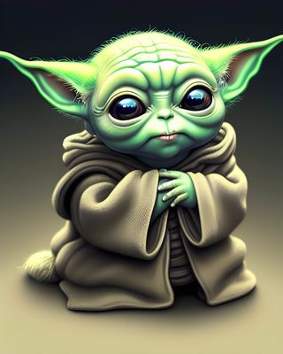 Baby Yoda M409 - 30 x 40cm Full Drill (Square drills) POURED GLUE - Diamond Painting Kit