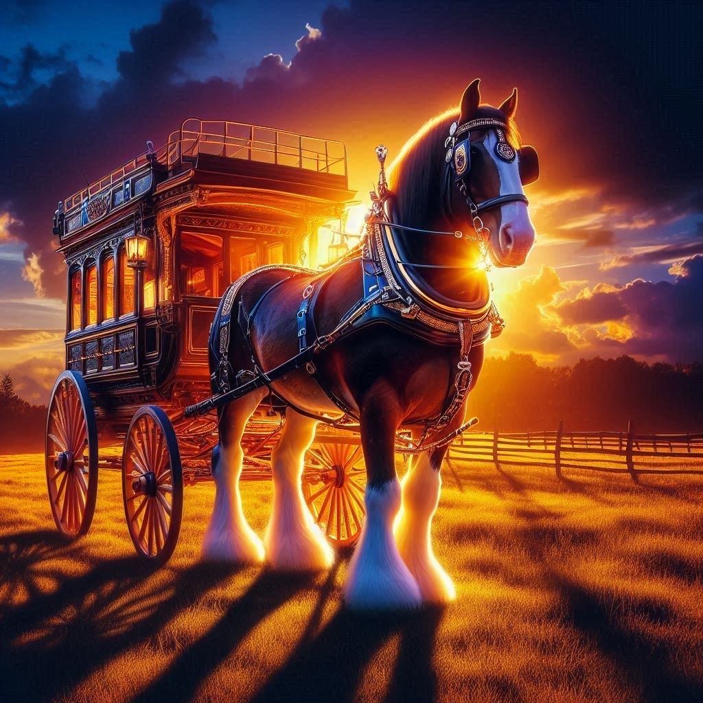 Majestic horse &amp; cart- Full Drill Diamond Painting - Specially ordered for you. Delivery is approximately 4 - 6 weeks.