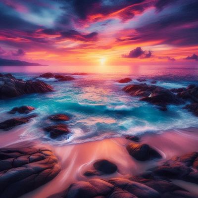 Night with stunning sunset- Full Drill Diamond Painting - Specially ordered for you. Delivery is approximately 4 - 6 weeks.