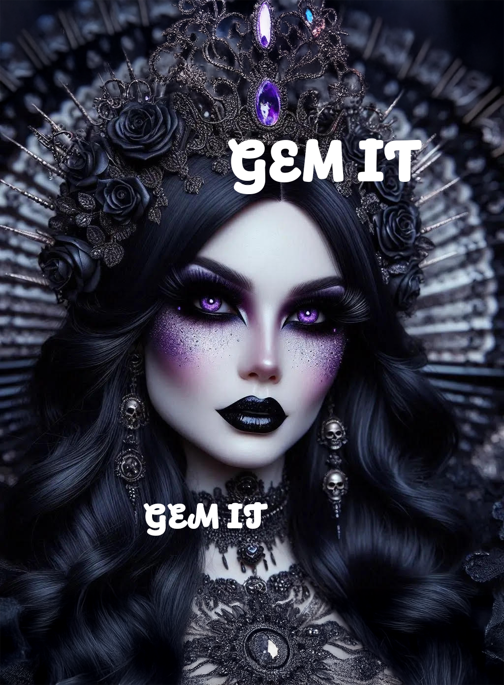 Goth Queen - DELUXE Full Drill Kit with ABs (Round drills) - 40 x 40cm - Currently in stock