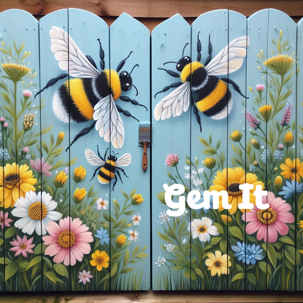 Bees &amp; flowers - DELUXE Full Drill Kit, (Round drills) - 60 x 60cm