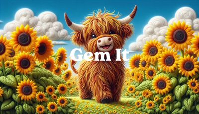 Highland Cow sunflowers 1 - Full Drill, AB round) 45 x 80cm - Currently in stock