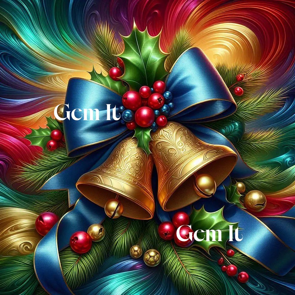 Rainbow Christmas Bells with Fairy dust drills - DELUXE Full Drill Kit, (Round drills) - 60 x 60cm