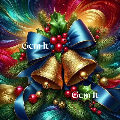 Rainbow Christmas Bells with Fairy dust drills - DELUXE Full Drill Kit, (Round drills) - 60 x 60cm