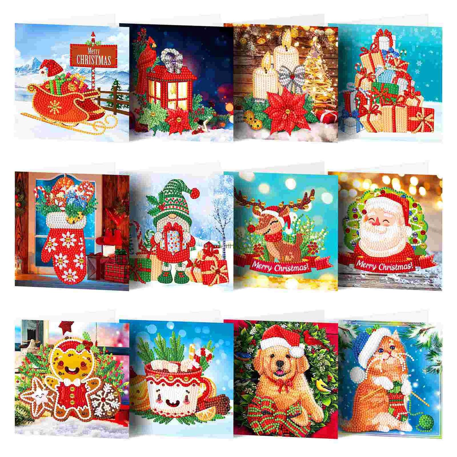 Christmas Cards 2 - Set of 12- Diamond Painting Kit