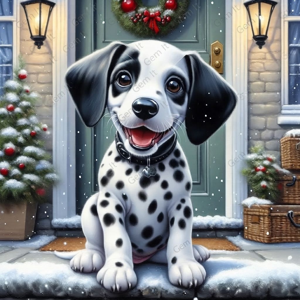 Dalmatian Puppy - Deluxe Full Drill Diamond Painting Kit (Round) 50 x 50cm - Currently in stock