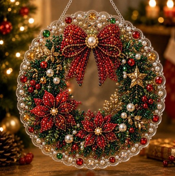 Christmas wall hanger  - DIY diamond painting kit