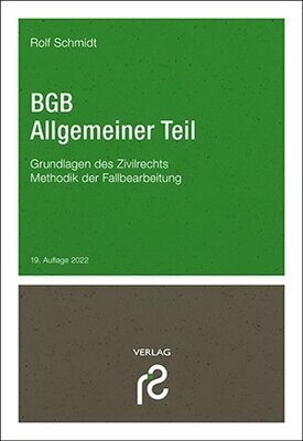 BGB Allgemeiner Teil 19. Auflage 2022