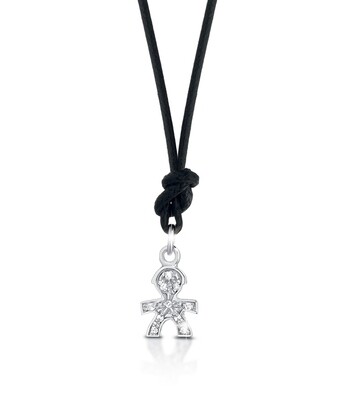 Ciondolo Pavé Mini bimbo oro bianco