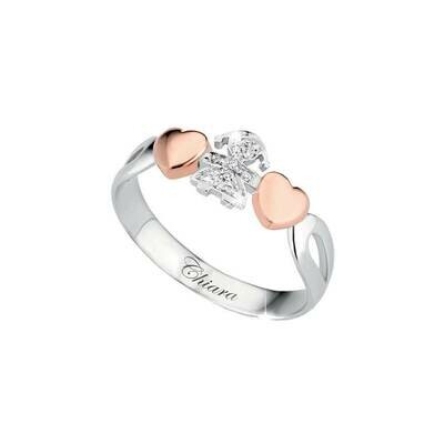 Anello Girocuore bimba oro bianco e brillanti