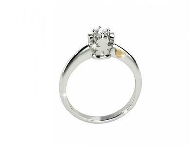 Anello solitario bimbo oro e diamanti