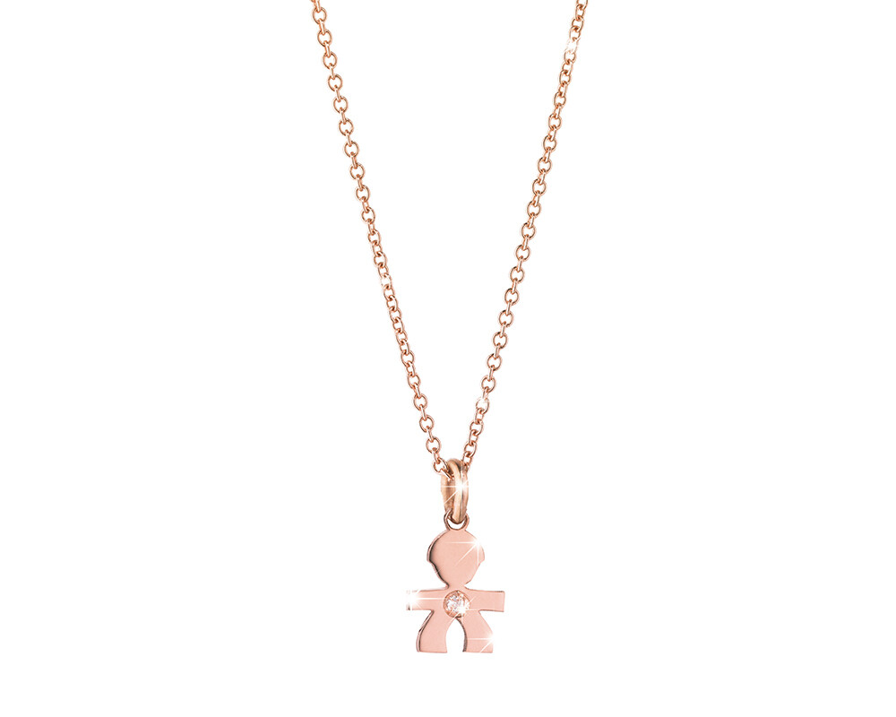 Ciondolo Briciole bimbo oro rosa e diamante