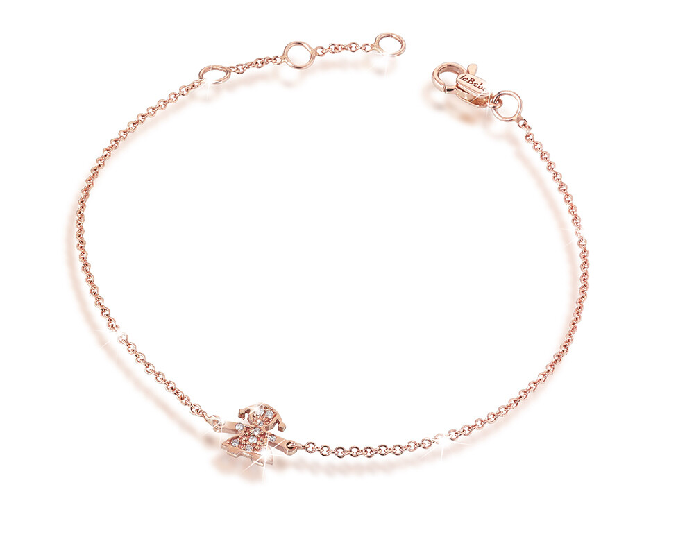 Bracciale Briciole bimba oro rosa e pavé Bracciale Briciole bimba oro rosa e pavé