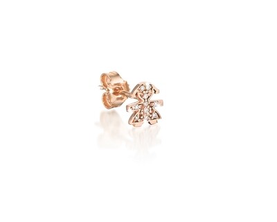 Orecchino Singolo Briciole bimba oro rosa e pavè