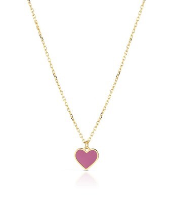 Collana in oro giallo 9kt con cuore smaltato