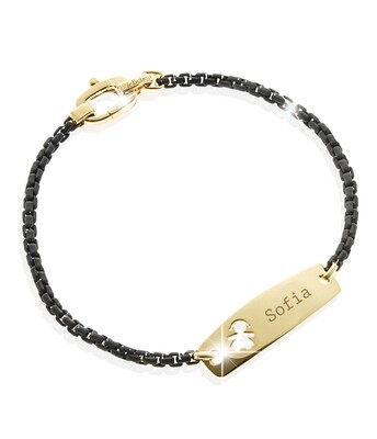 Bracciale uomo Classico bimba oro giallo e titanio