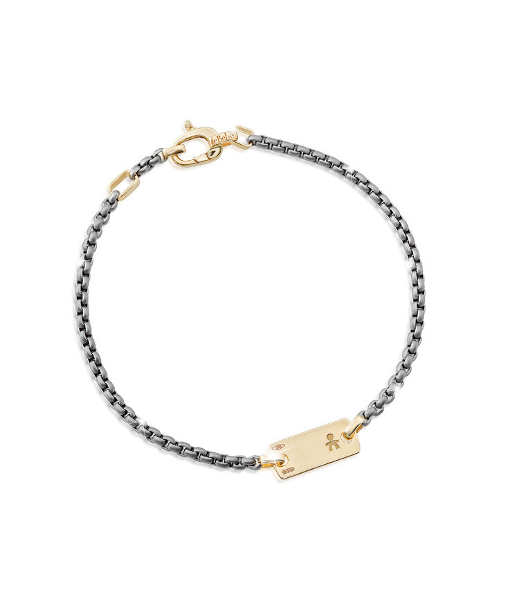 Bracciale uomo Valori bimbo titanio e oro giallo