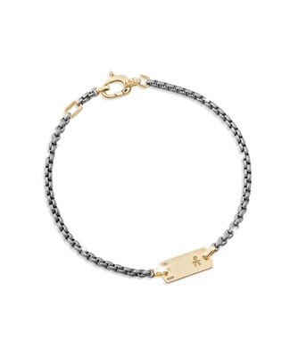 Bracciale uomo Valori bimbo titanio e oro giallo
