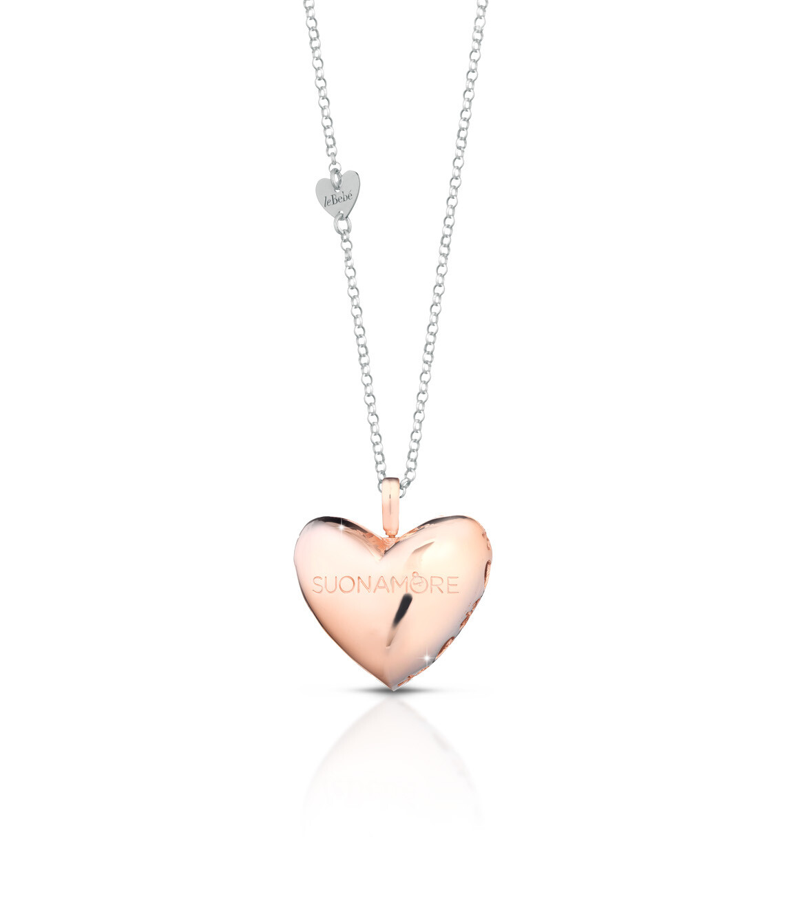 Ciondolo Cuore argento rosa