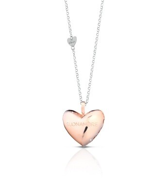 Ciondolo Cuore argento rosa