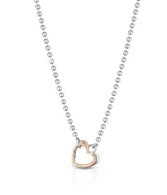 Collana in argento e oro rosa