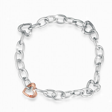 Bracciale Lock your Love argento e oro rosa