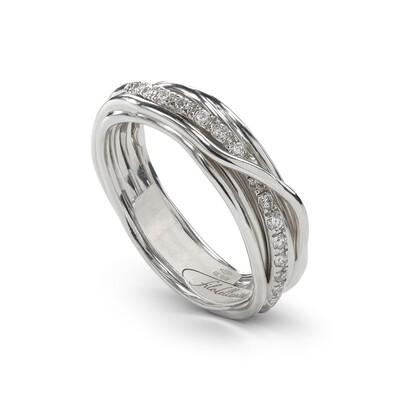 ANELLO 7 FILI ARGENTO E DIAMANTI BIANCHI
