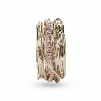 ANELLO LUCE ORO ROSA 18KT E ZAFFIRI ROSA