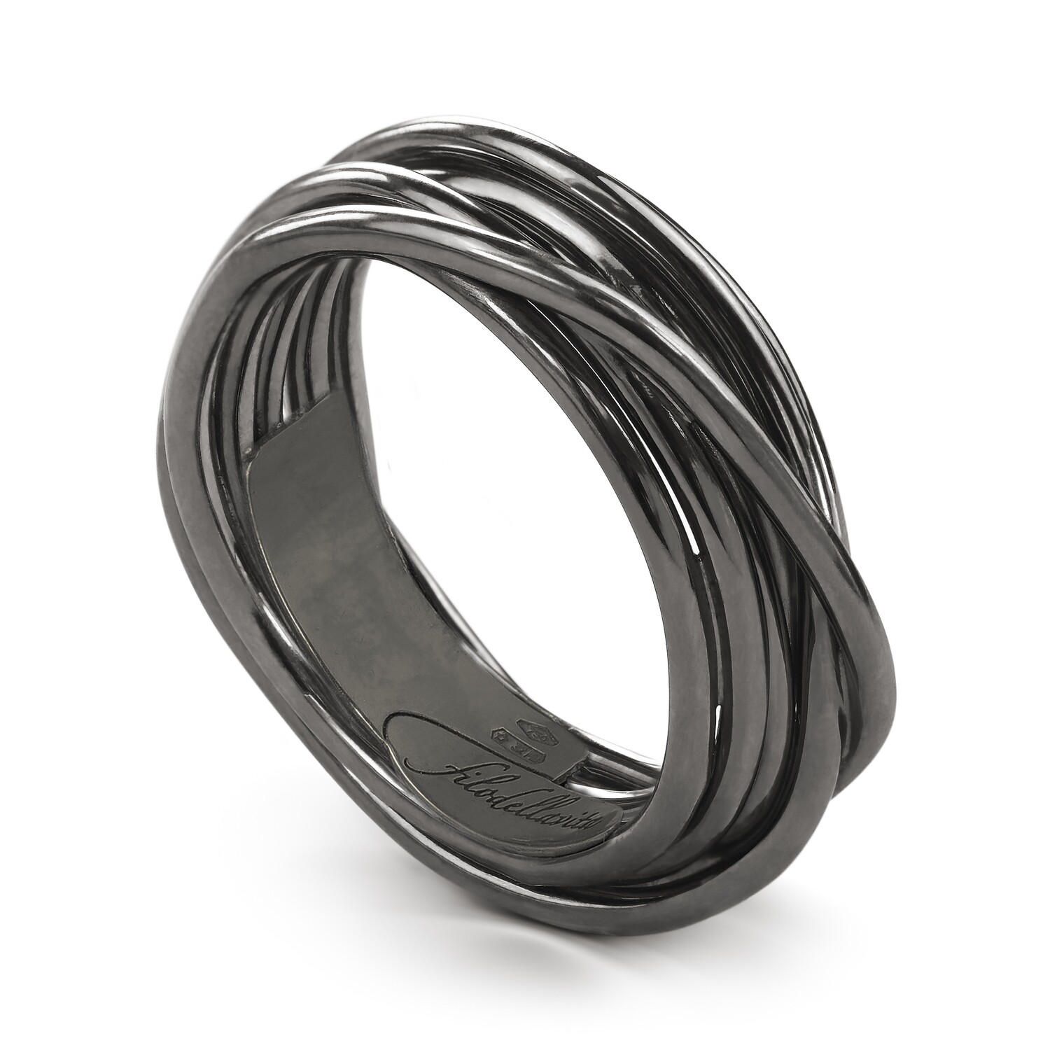 ANELLO 7 FILI IN ARGENTO 925 BRUNITO