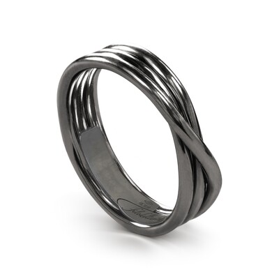 ANELLO 3 FILI IN ARGENTO 925 BRUNITO