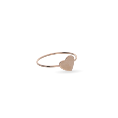 ANELLO CUPIDO IN ORO ROSA 9KT CON SIGILLO CUORE IN ORO ROSA 9KT