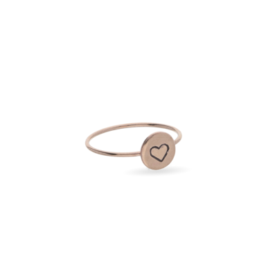 ANELLO CUPIDO IN ORO ROSA 9KT CON SIGILLO TONDO IN ORO ROSA 9KT