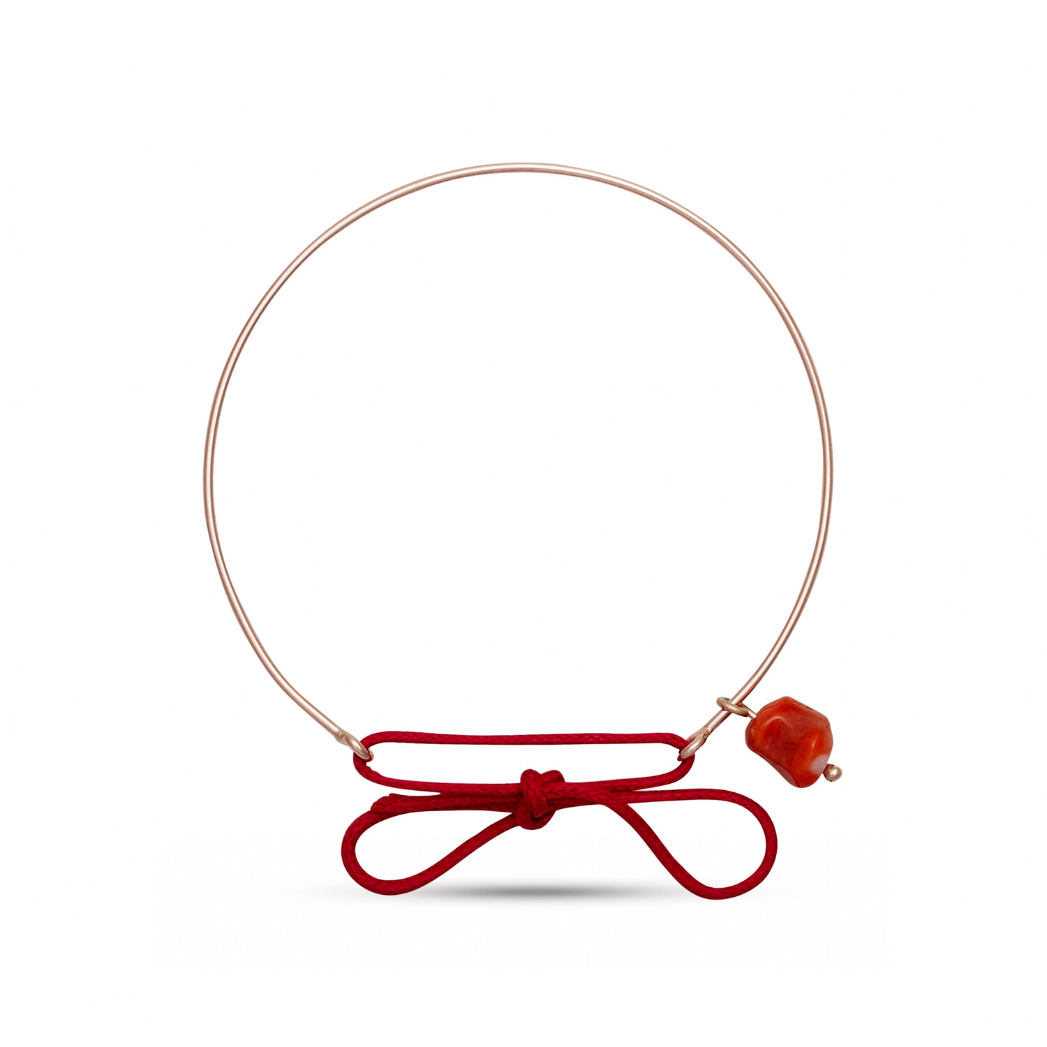 BRACCIALE CUPIDO IN ORO ROSA 9 KT CON CORALLO