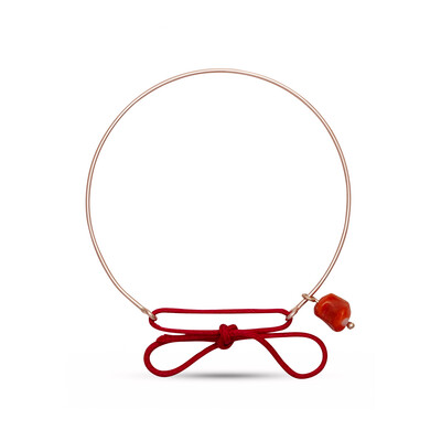 BRACCIALE CUPIDO IN ORO ROSA 9 KT CON CORALLO