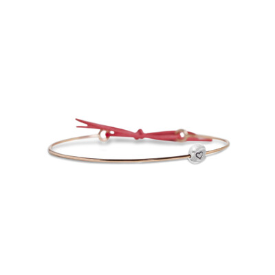 BRACCIALE CUPIDO IN ORO ROSA 9KT CON SASSOLINO IN ARGENTO 925