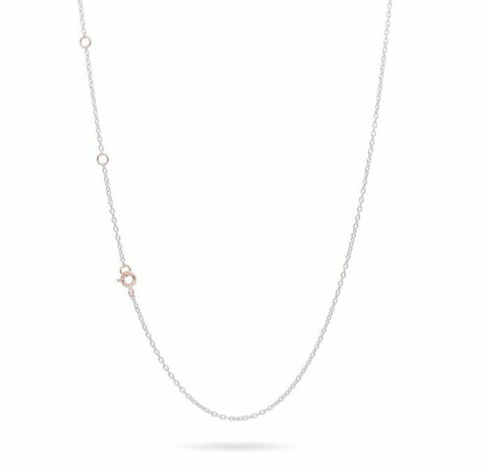 CATENA CUPIDO ROLO&#39; IN ARGENTO E ORO ROSA 9 KT
