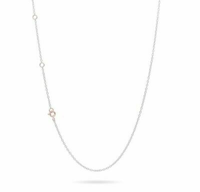 CATENA CUPIDO ROLO&#39; IN ARGENTO E ORO ROSA 9 KT