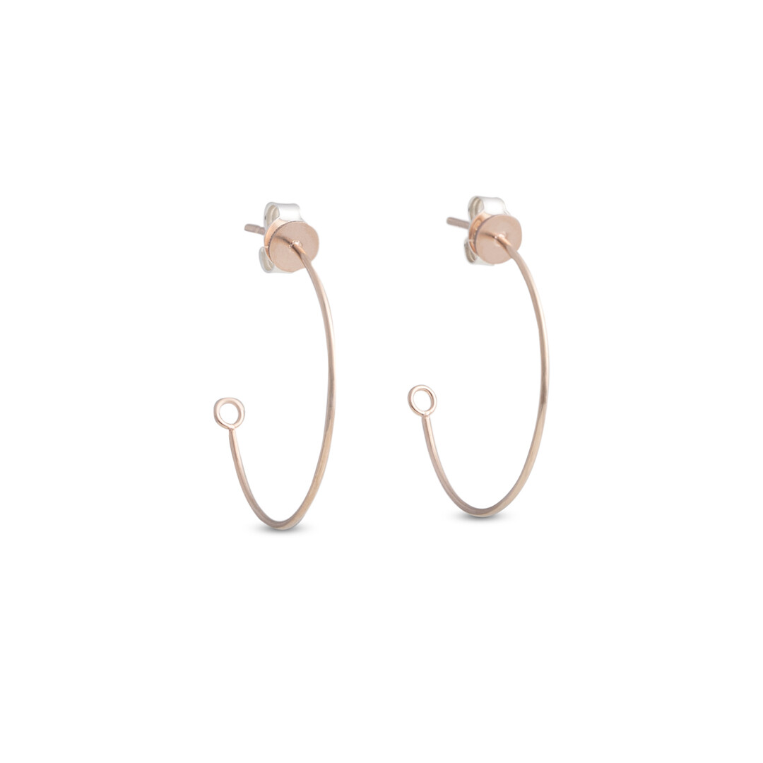 ORECCHINI CUPIDO PICCOLI CON TONDO IN ORO ROSA
