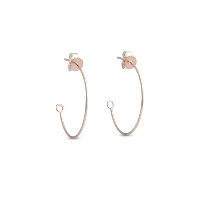 ORECCHINI CUPIDO PICCOLI CON TONDO IN ORO ROSA