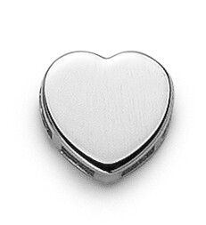 Cuore piatto oro bianco 18 kt