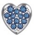 Cuore in oro bianco brunito 18 kt con zaffiri