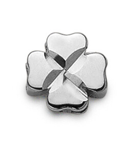 Quadrifoglio piatto oro bianco 18 kt