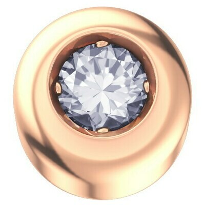 Cipollina in oro rosa 18 kt con diamante.