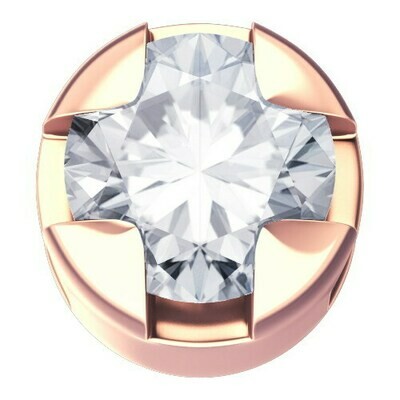 Granetta in oro rosa 18 kt con diamante