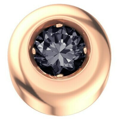 Cipollina in oro rosa 18 kt con diamante nero.