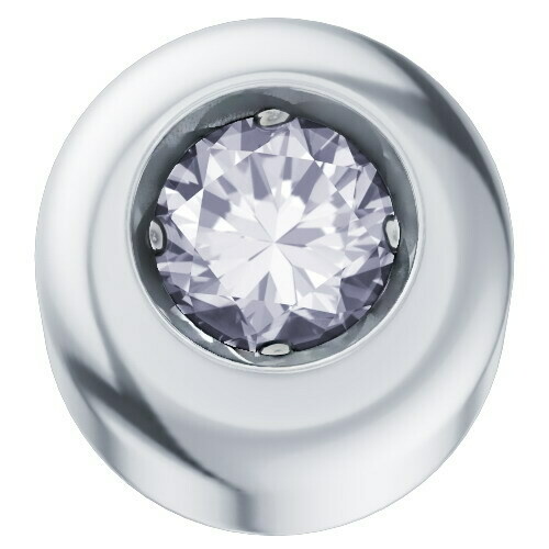 Cipollina in oro bianco 18 kt con diamante.